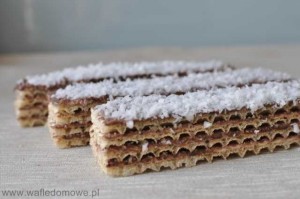 Wafle z milky way i kokosem